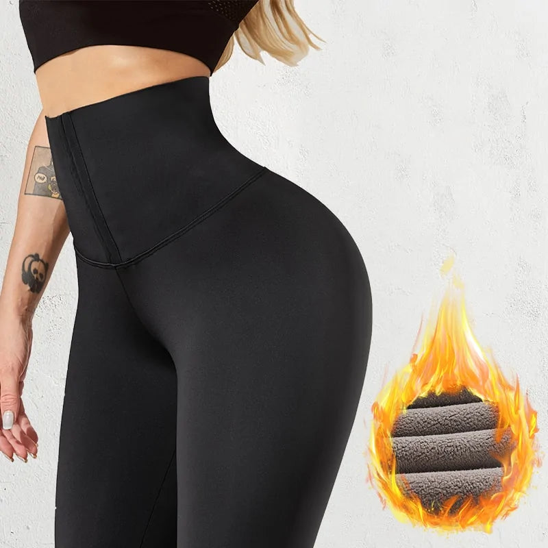 Women's High Waist Warm Leggings for Fitness Sports