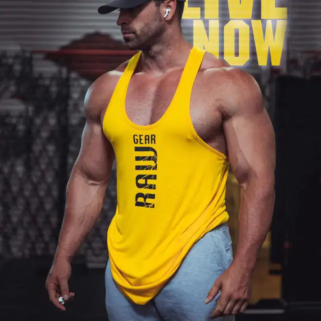 New Men's Sleeveless Cotton Gym Tank Tops